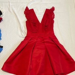 Red dress with texture